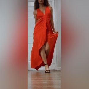 Bcbgmaxaria red cocktail maxi dress party gala wedding guest